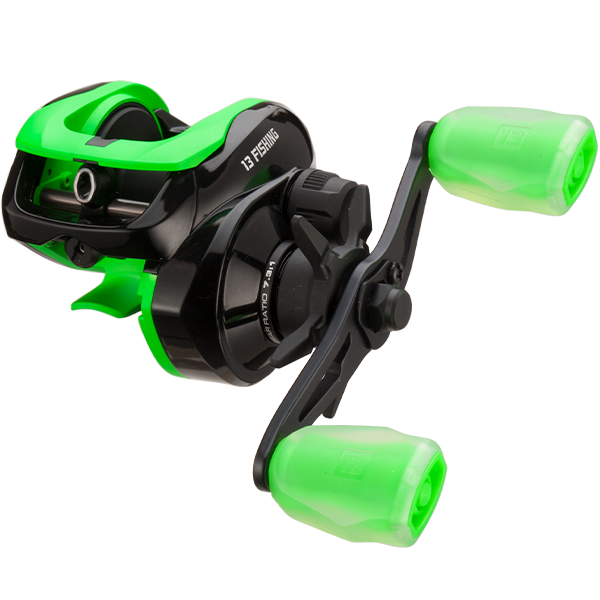 13 Fishing Modus RP2 MODRP2-7.3-LH left-hand reel in black and green