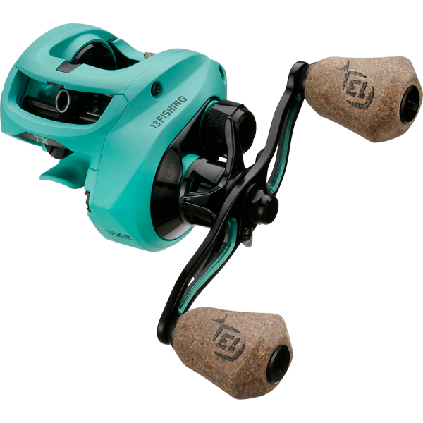 13 Fishing Concept TX2 right-hand baitcast reel in turquoise