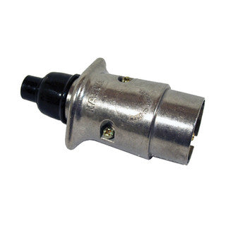 Narva large round seven-pin metal trailer plug with black cable entry
