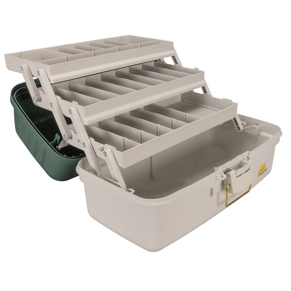 Plano 6103 three-tray tackle box in green and off-white