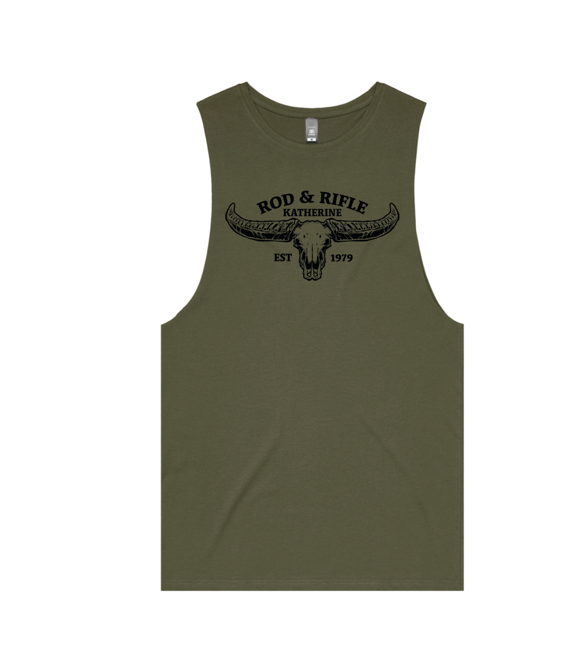 Rod and Rifle Barnard Buffalo Tank in Army Green, front view of exact Wild Creek supplier mock-up