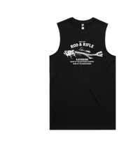 Rod and Rifle Barra Skeleton Tank in Black, front view of exact Wild Creek supplier mock-up