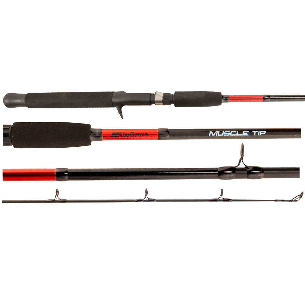 Abu Garcia Muscle Tip casting rod, grip and guide detail