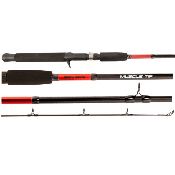 Abu Garcia Muscle Tip casting rod, grip and guide detail