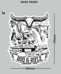 Rod & Rifle Shop Front Sticker