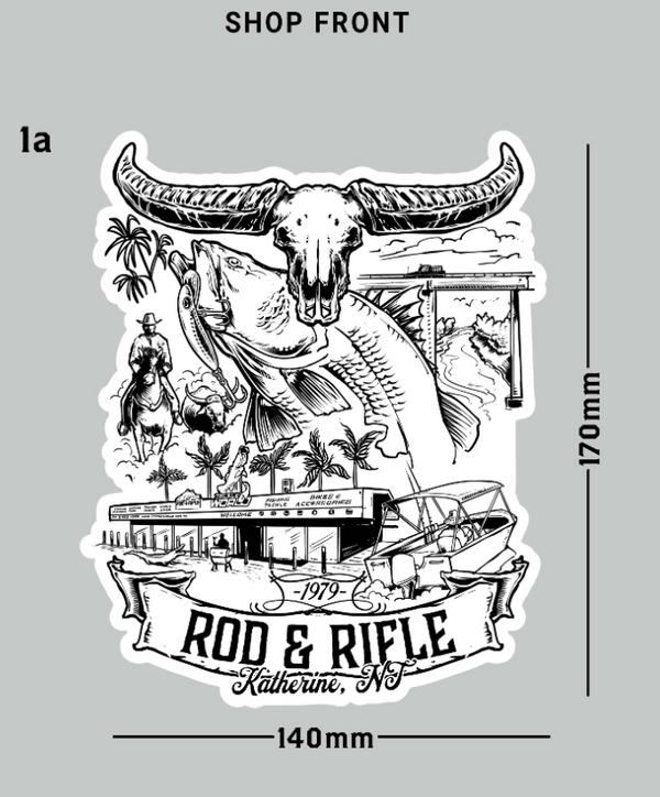 Rod & Rifle Shop Front Sticker