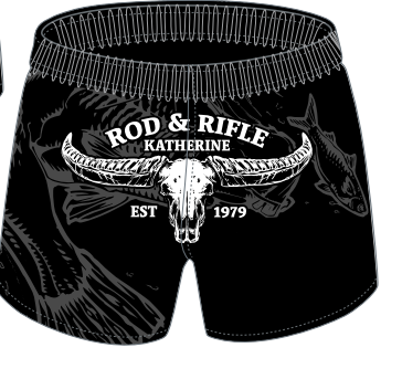 Rod and Rifle Footy Shorts Barra