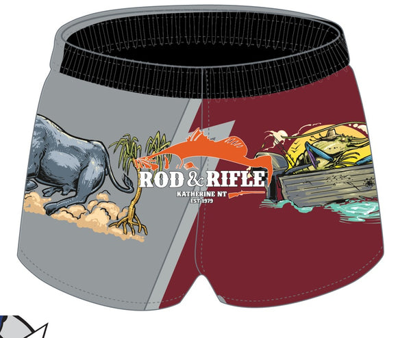Rod and Rifle Footy Shorts Cherabin in Boat