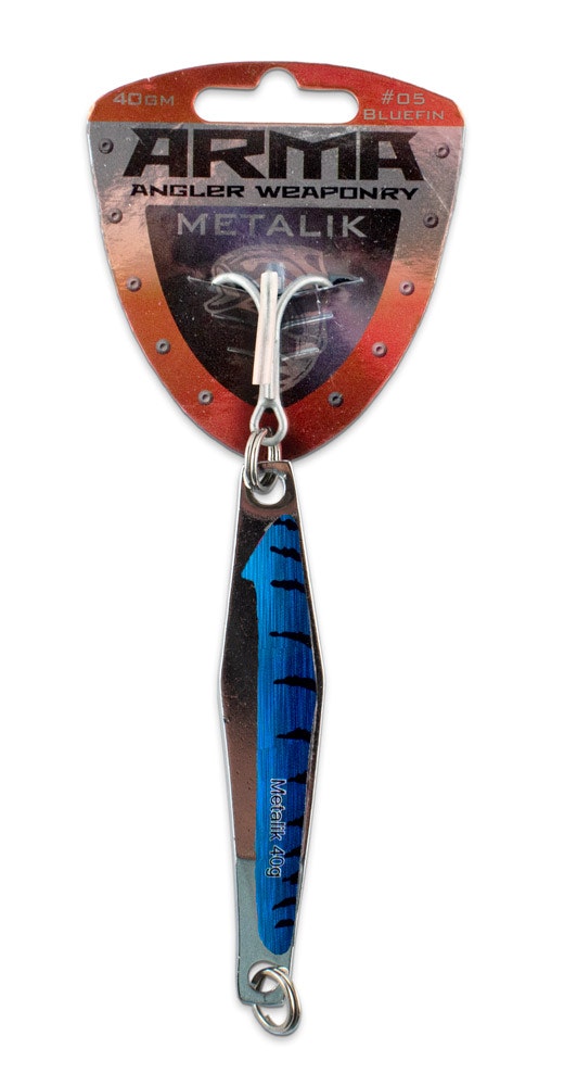 Arma Metalik No. 5 Bluefin 40g metal lure in original packaging
