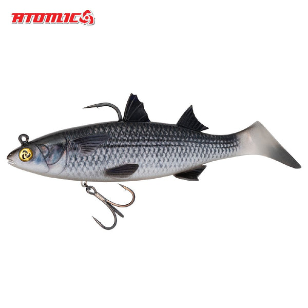 Atomic Real Baitz Yellow Eye Mullet, official supplier image for 130 mm, 180 mm and 250 mm models.