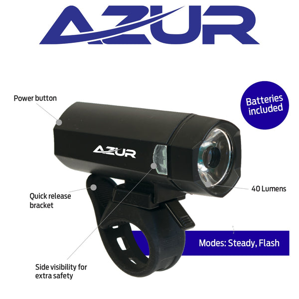 Azur Blaze Battery Front Bike Light – 40 Lumens