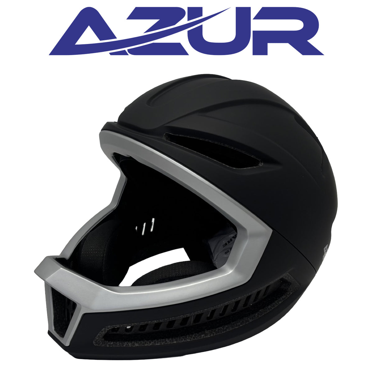 Azur KFF1 Full-Face Helmet – 52-56 cm / Black/Silver