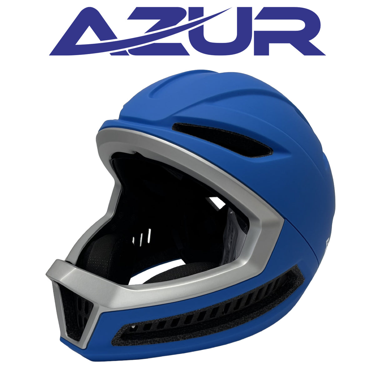 Azur KFF1 Full-Face Helmet – 52-56 cm / Blue/Silver