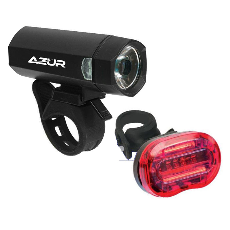 Azur Blaze 40 lumen front and 25 lumen rear bicycle light set