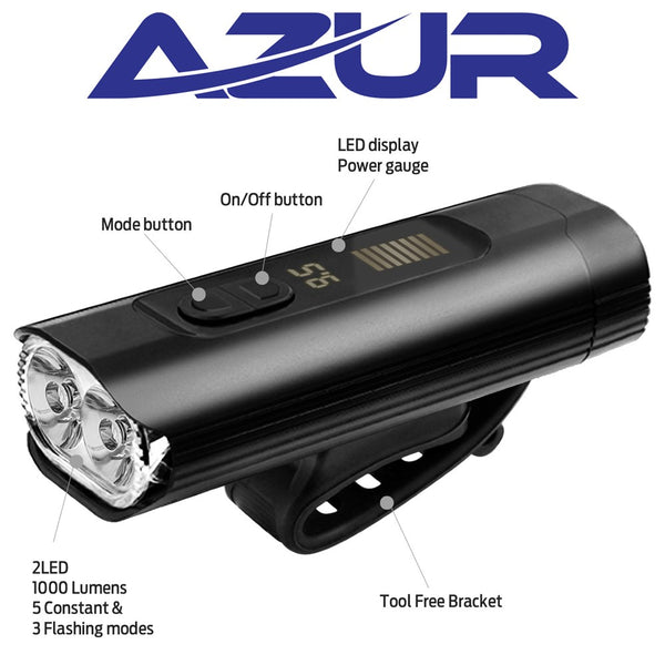 Azur Crux 1000 lumen bicycle headlight, model ALCRUX1K