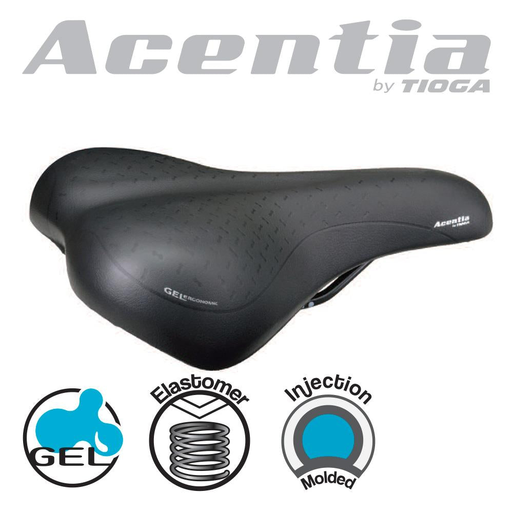 Acentia Pax black gel bicycle saddle