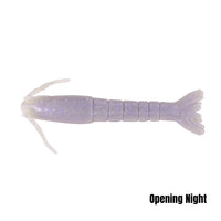 Berkley Gulp shrimp, opening night (manufacturer shared-size colour illustration)