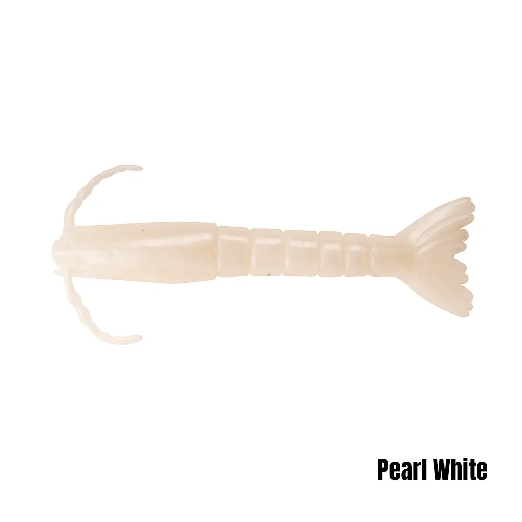 Berkley Gulp shrimp, Pearl White (manufacturer shared-size colour illustration)