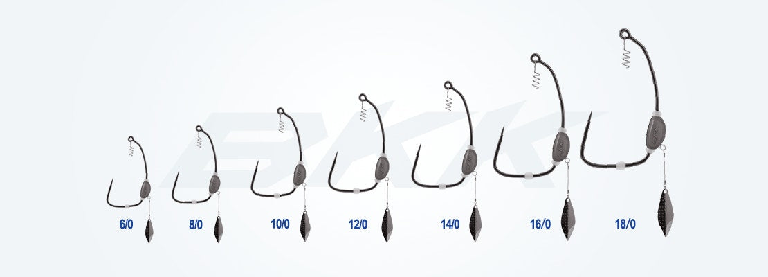 BKK Titan Diver Plus hook range, labelled 6/0 to 18/0