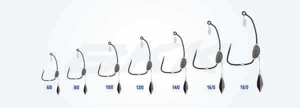 BKK Titan Diver Plus hook range, labelled 6/0 to 18/0