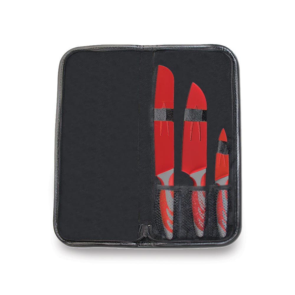 Campfire three piece knife set in zip pouch