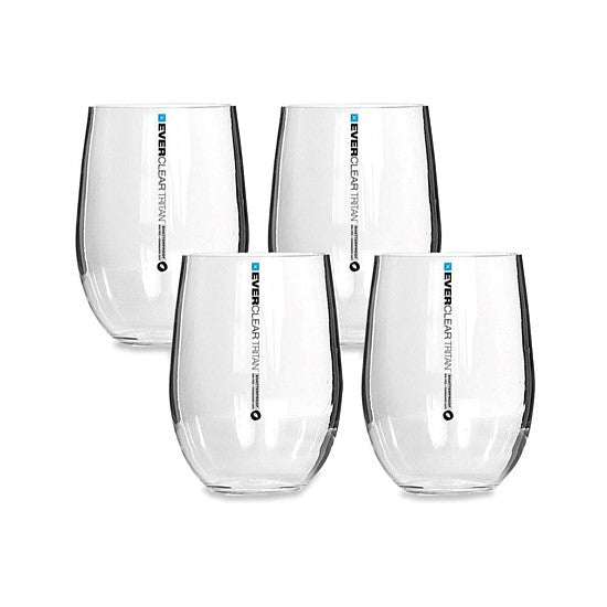 Everclear Tritan 590mL stemless red wine glasses, pack of four