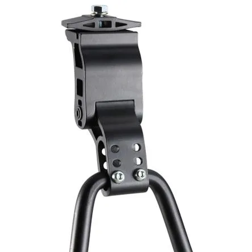 Tour Series 6249 black double-leg centre-mount kickstand, mounting and upper-leg detail