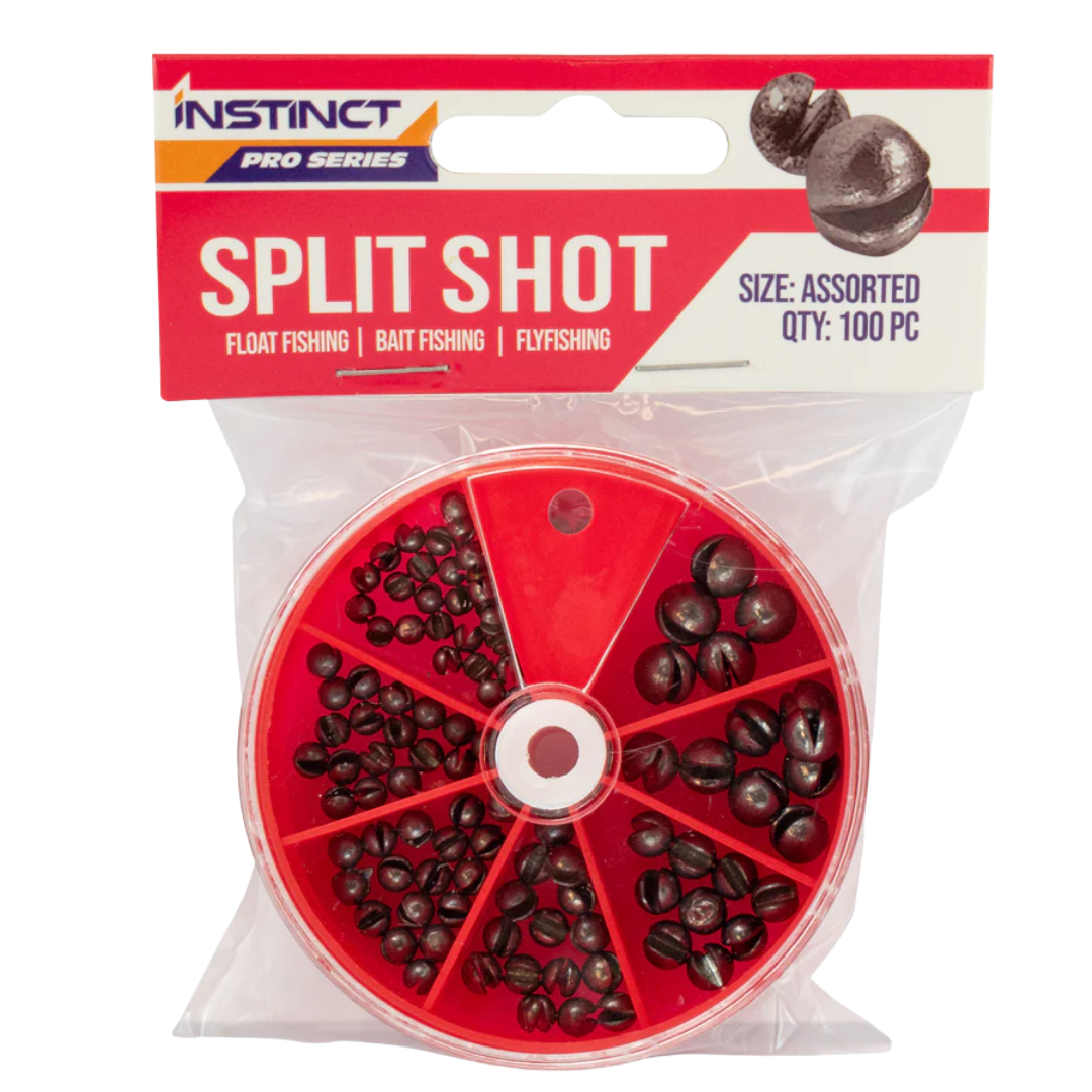 Instinct Pro Assorted Split Shot Sinker Kit – 100 Pieces