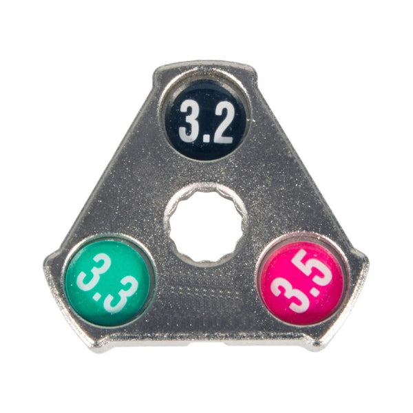 Pro Series three-way Cro-Mo spoke key, 3.2, 3.3 and 3.5 mm