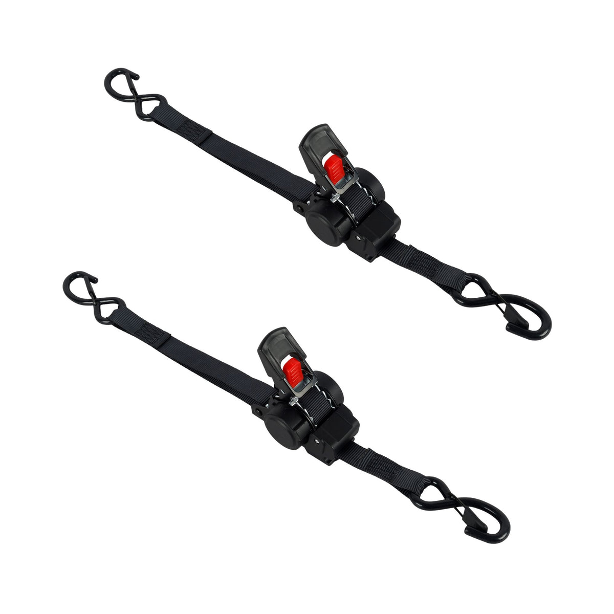 Wildtrak Retractable Ratchet Tie Down Straps 3.5m x 25mm - 2 Pack