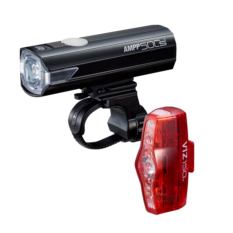 CatEye AMPP500S USB-C front and ViZ150 micro-USB rear bicycle light set
