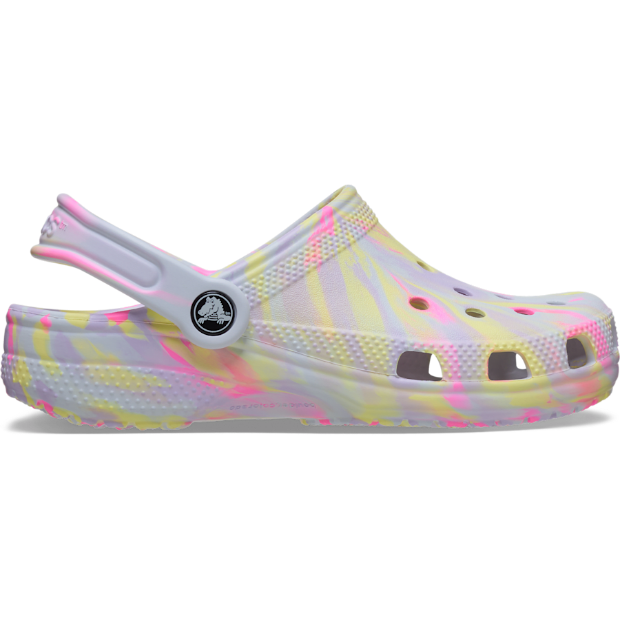Crocs Kids Classic Marbled Clog Sky Ice/Multi 207464-5GI - side view - C11 to J6