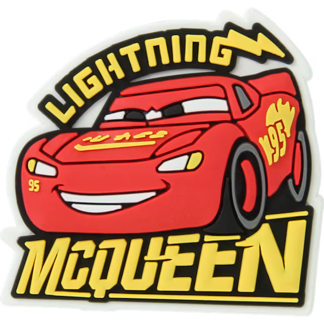 Crocs Jibbitz Lightening McQueen - Red car with black and yellow Lightning McQueen lettering