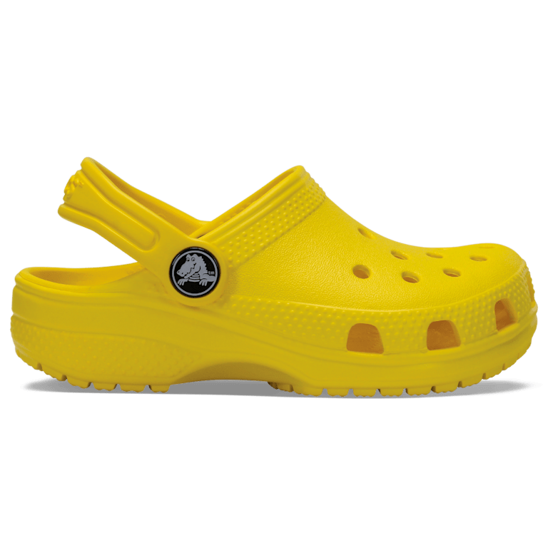 Crocs Kids' Classic Clog in Lemon, side view