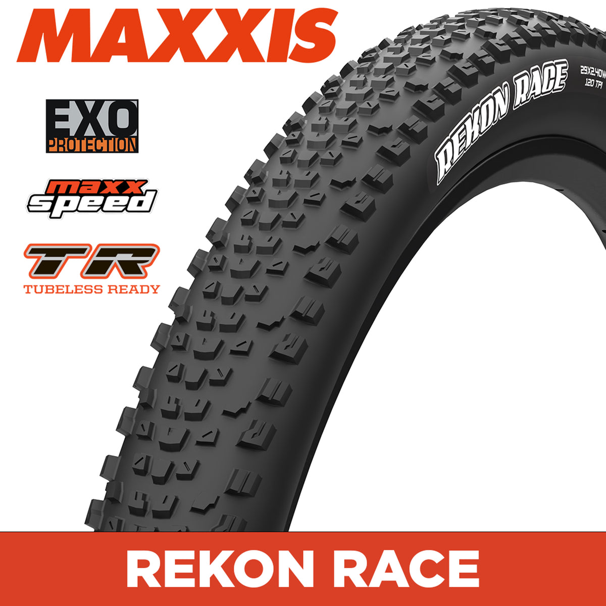 Maxxis Tyre 29 x 2.40 Rekon Race 120 TPI - official product image