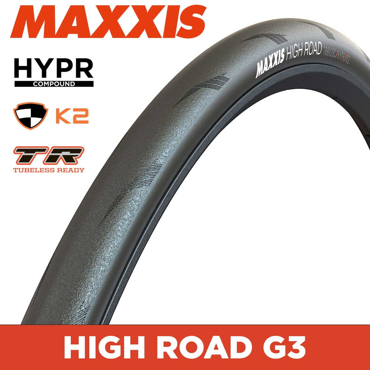 Maxxis Tyre High Road 700 x 28 TR Carbon Fibre - official product image