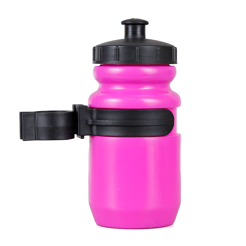 Mini kids bicycle bottle with clip holder — Pink