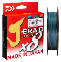 Daiwa J-Braid Grand x8 Multicolour 30lb 300m, UPC043178578827