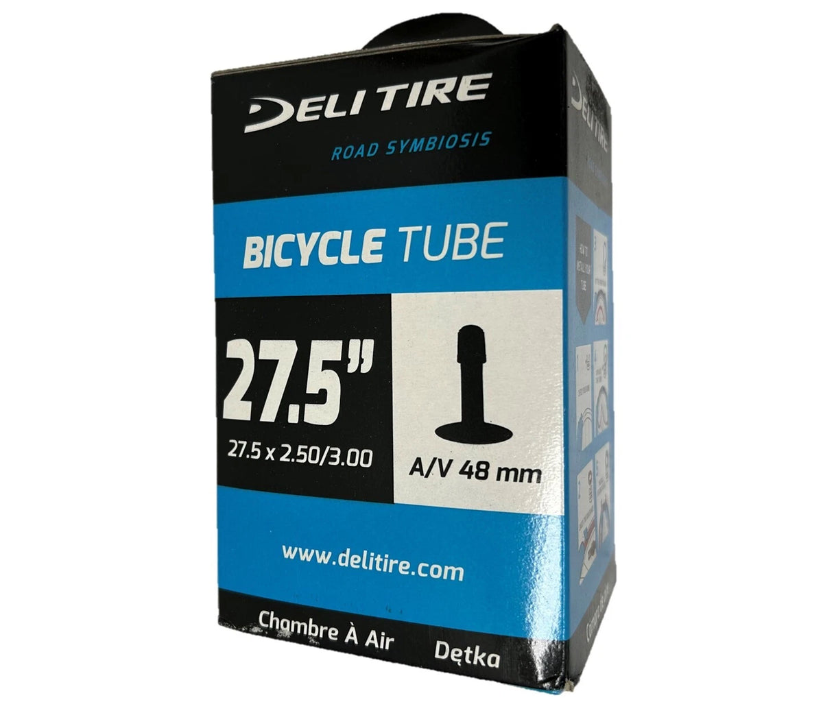 Deli Tire 27.5 x 2.50–3.00 inner tube with 48 mm Schrader valve