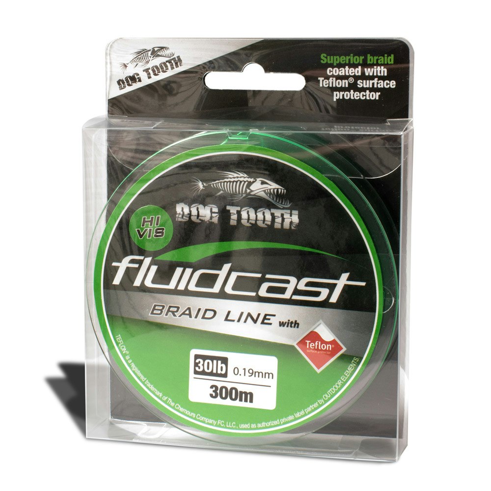 Dog Tooth Fluidcast X4 Hi Vis Green, 30 lb, 300 m, Hi Vis Green