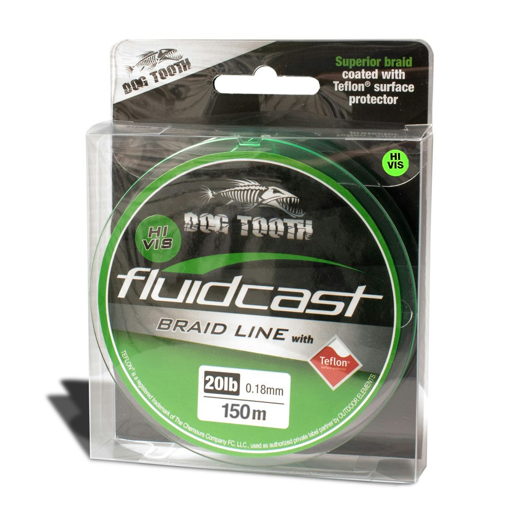Dog Tooth Fluidcast X4 Hi Vis Green, 20 lb, 150 m, Hi Vis Green