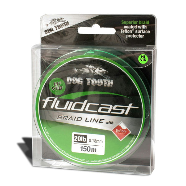 Dog Tooth Fluidcast X4 Hi Vis Green, 20 lb, 150 m, Hi Vis Green