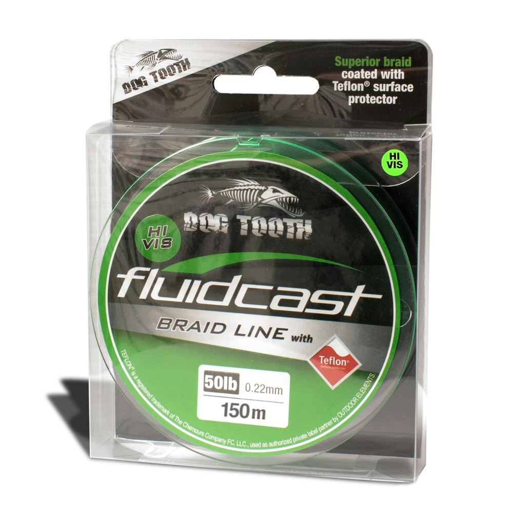 Dog Tooth Fluidcast X4 Hi Vis Green, 50 lb, 150 m, Hi Vis Green