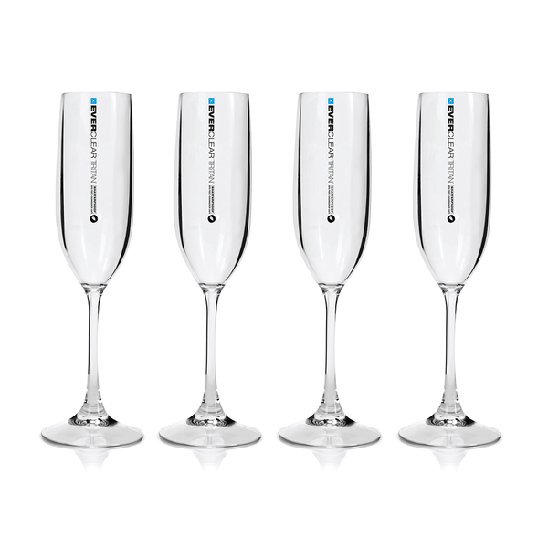 Everclear Tritan PRIT145PK, four complete clear 145ml champagne flutes