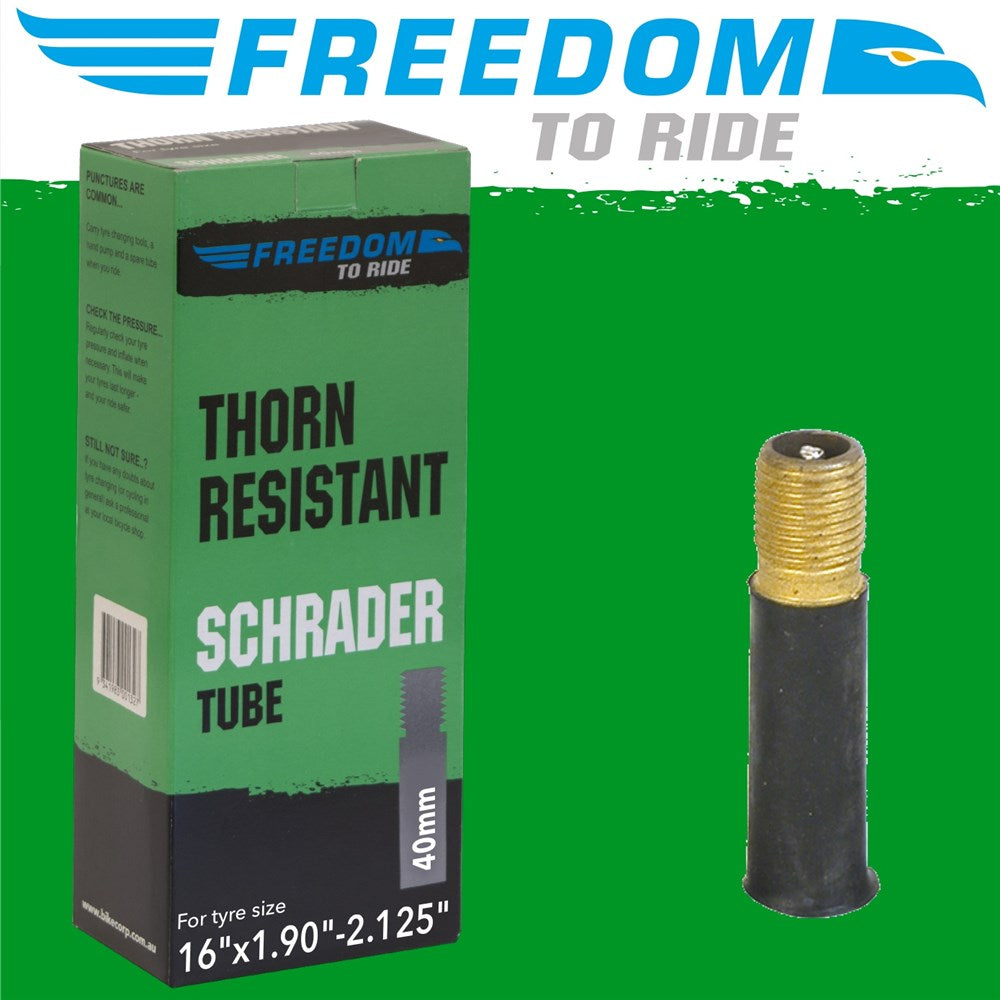 Freedom thorn-resistant 16 x 1.90–2.125-inch inner tube with 40mm Schrader valve