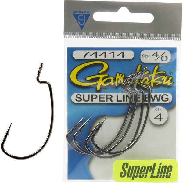 Gamakatsu Worm Superline EWG Heavy Wire hooks, size 4/0, four-pack, WXH40