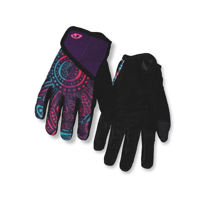 Giro DND Jr II full-finger cycling gloves in Purple and Black