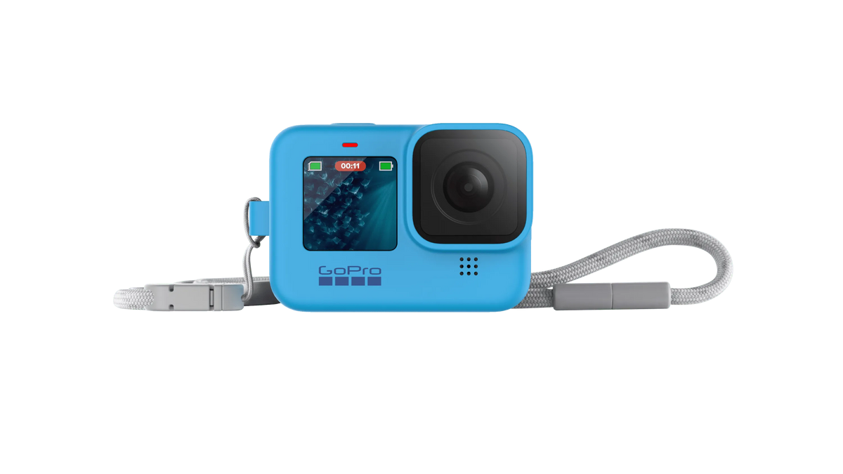 GoPro Sleeve + Lanyard – Blue; camera sold separately