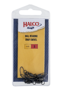 Halco Ball Bearing Snap Swivel — manufacturer package example showing size 3; select required size