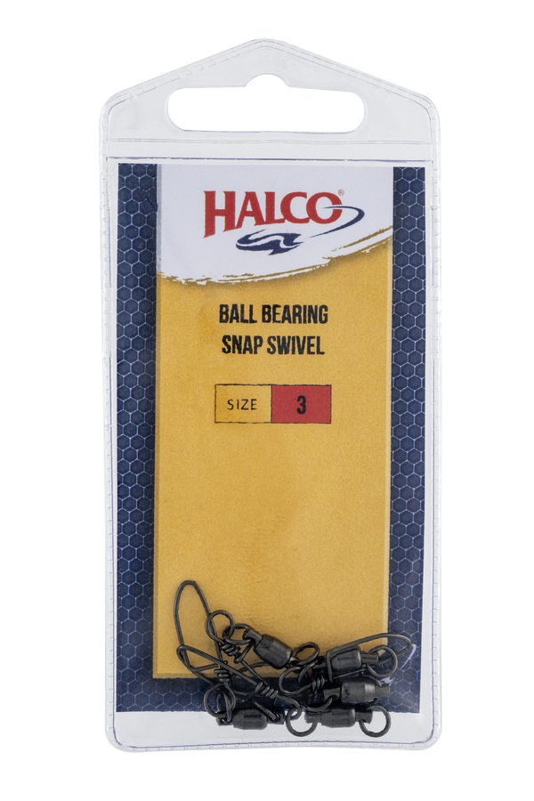 Halco Ball Bearing Snap Swivel — manufacturer package example showing size 3; select required size